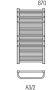 Radeco Aria fürdőszobai csőradiátor 535x870 mm A3-500/2