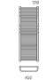 Radeco Aria fürdőszobai radiátor 1250x435 mm A5-400/2