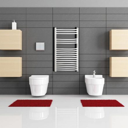 Radeco Adamo íves fürdőszobai csőradiátor 550x490 mm, fehér AD1-500/L