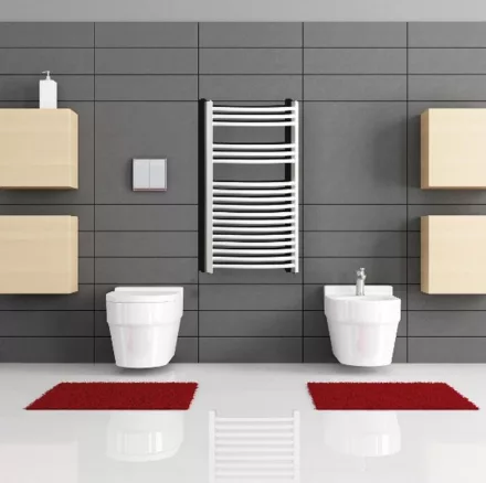 Radeco Adamo fürdőszobai csőradiátor 450x680 mm, íves AD2-400/L