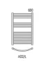 Radeco Adamo fürdőszobai csőradiátor 450x680 mm, íves AD2-400/L