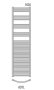 Radeco Adamo fürdőszobai csőradiátor 450x1630 mm, íves AD7-400/L