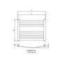 Radeco Enzo K íves törülközőszárító radiátor 530x1450 mm, fehér AK6-500/EL