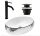 Rea Shila kerámia mosdótál 46,5x31 cm,matt fekete csapteleppel és Click-Clack leeresztővel KPL-09997