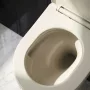 Rea Focus perem nélküli fali kerámia WC csésze szett pultra ültethető kerámia mosdóval, matt ecru