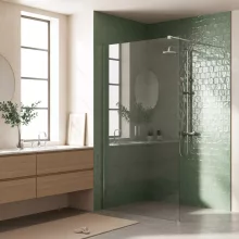 Rea Flexi Walkin zuhanyfal 110x195 cm átlátszó üveggel, króm profilszín 