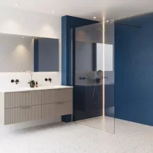 Rea Flexi Walkin zuhanyfal 130x195 cm átlátszó üveggel, króm profilszín 