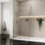 Rea Flexi Walkin zuhanyfal 130x195 cm átlátszó üveggel, króm profilszín 