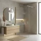 Rea Flexi Walkin zuhanyfal 100x195 cm átlátszó üveggel, szálcsiszolt arany profilszín