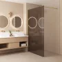 Rea Flexi Walkin zuhanyfal 110x195 cm füstös barna árnyalatú üveggel, fényes arany profilszín