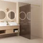 Rea Flexi Walkin zuhanyfal 140x195 cm füstös barna árnyalatú üveggel, fényes arany profilszín