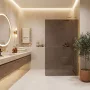 Rea Flexi Walkin zuhanyfal 140x195 cm füstös barna árnyalatú üveggel, fényes arany profilszín