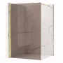 Rea Flexi Walkin zuhanyfal 140x195 cm füstös barna árnyalatú üveggel, fényes arany profilszín