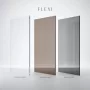 Rea Flexi Walkin zuhanyfal 140x195 cm füstös barna árnyalatú üveggel, fényes arany profilszín
