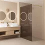 Rea Flexi Walkin zuhanyfal 120x195 cm füstös barna árnyalatú üveggel, fényes arany profilszín