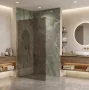 Rea Flexi Walkin zuhanyfal 120x195 cm füstös barna árnyalatú üveggel, fényes arany profilszín