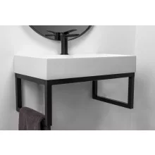   Rea Goya öntött márvány mosdótál 60x37 cm, állvánnyal, hófehér KPL-U8901