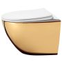 Rea Carlo perem nélküli fali WC csésze 37x49,5 cm mélyöblítéssel, fehér/arany REA-C0669