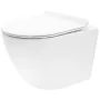 Rea Carter Rimless fali WC csésze 37x49 cm mélyöblítéssel, Duroplast ülőkével, fényes fehér REA-C1400
