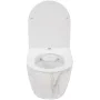 Rea Carlos Rimless fali WC csésze mélyöblítéssel 37x49,5 cm ülőkével, fehér kőminta REA-C6385