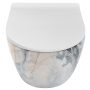 Rea Carlos perem nélküli fali WC csésze 37x49,5 cm mélyöblítéssel, fényes gránit minta REA-C8002
