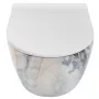 Rea Carlos perem nélküli fali WC csésze 37x49,5 cm mélyöblítéssel, fényes gránit minta REA-C8002