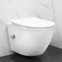 Rea Carlo Lux bidéfunkciós fali kerámia WC csésze ülőkével, fehér kivitelben