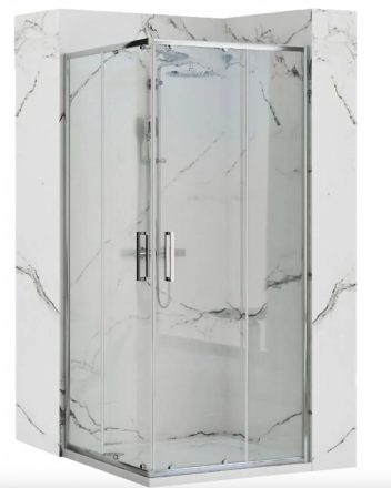 Rea Punto tolóajtós zuhanykabin 80x190 cm átlátszó üveg, króm profil REA-K0863