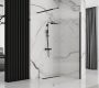 Rea Aero Intimo univerzális Walk-in zuhanyfal 90x200 cm hullámos üveg, matt fekete profil REA-K4123