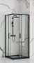 Rea Punto tolóajtós zuhanykabin 90x190 cm átlátszó üveggel, fekete profil REA-K4801