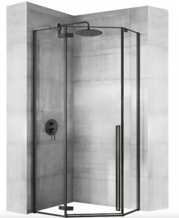 Rea Diamond sarok zuhanykabin 90x195 cm átlátszó üveggel, matt fekete REA-K5622