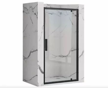 Rea Rapid Swing kifelé nyitható zuhanyajtó 70x195 cm, átlátszó üveggel. fekete profil REA-K6407