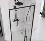 Rea Rapid Swing kifelé nyitható zuhanyajtó 70x195 cm, átlátszó üveggel. fekete profil REA-K6407