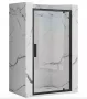 Rea Rapid Swing kifelé nyíló zuhanyajtó 90x195 cm, átlátszó üveggel, fekete profil REA-K6409