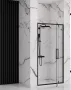 Rea Rapid Swing kifelé nyíló zuhanyajtó 90x195 cm, átlátszó üveggel, fekete profil REA-K6409