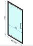 Rea Rapid Swing nyitható zuhanyajtó 100x195 cm, átlátszó üveggel, fekete profil REA-K6410