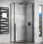 Rea Diamond sarok zuhanykabin 80x195 cm átlátszó üveggel, matt fekete profil REA-K6900