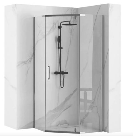 Rea Axin kifelé nyíló zuhanykabin 80x195 cm átlátszó üveggel, króm profil REA-K8778