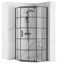 Rea Hex sarok zuhanykabin 90x195 cm, átlátszó üveggel, fekete profil REA-K8979