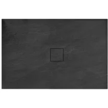   Rea Stone ásványi kő zuhanytálca 80x100 cm, fekete REA-K9756