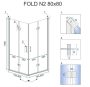 Rea Fold N2 zuhanykabin 80x190 cm átlátszó üveggel, króm profil REA-K9990