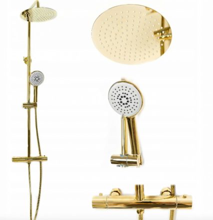 Rea Vincent falon kívüli zuhanyrendszer termosztatikus fejjel, arany REA-P8005