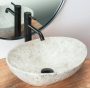 Rea Sofia pultra tehető kerámia mosdótál 41x34,5 cm, szürke kőminta REA-U0165