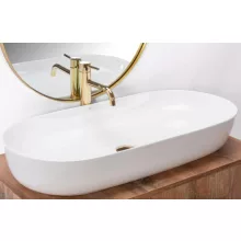   Rea Cleo pultra tehető kerámia mosdótál 81x41 cm, fehér REA-U0563