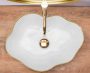 Rea Pearl pultra ültethető kerámia mosdótál 51,5x37,5 cm, fehér/arany REA-U0696