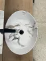 Rea Queen Carrara pultra tehető kerámia mosdótál 55x41,5 cm, fehér kőminta REA-U1232