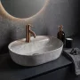 Rea Aura pultra ültethető kerámia mosdótál 51x39 cm, kashmir kivitelben