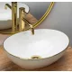 Rea Sofia pultra tehető kerámia mosdótál 41x34,5 cm, fehér / arany REA-U3287