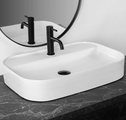 Rea Verona Pultra ültethető kerámia mosdótál 63x44 cm, fehér REA-U3325