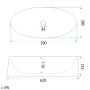 Rea Aurelia Reno pultra ültethető kerámia mosdó 62x38 cm hullámos felülettel, matt bézs kőhatás REA-U3505